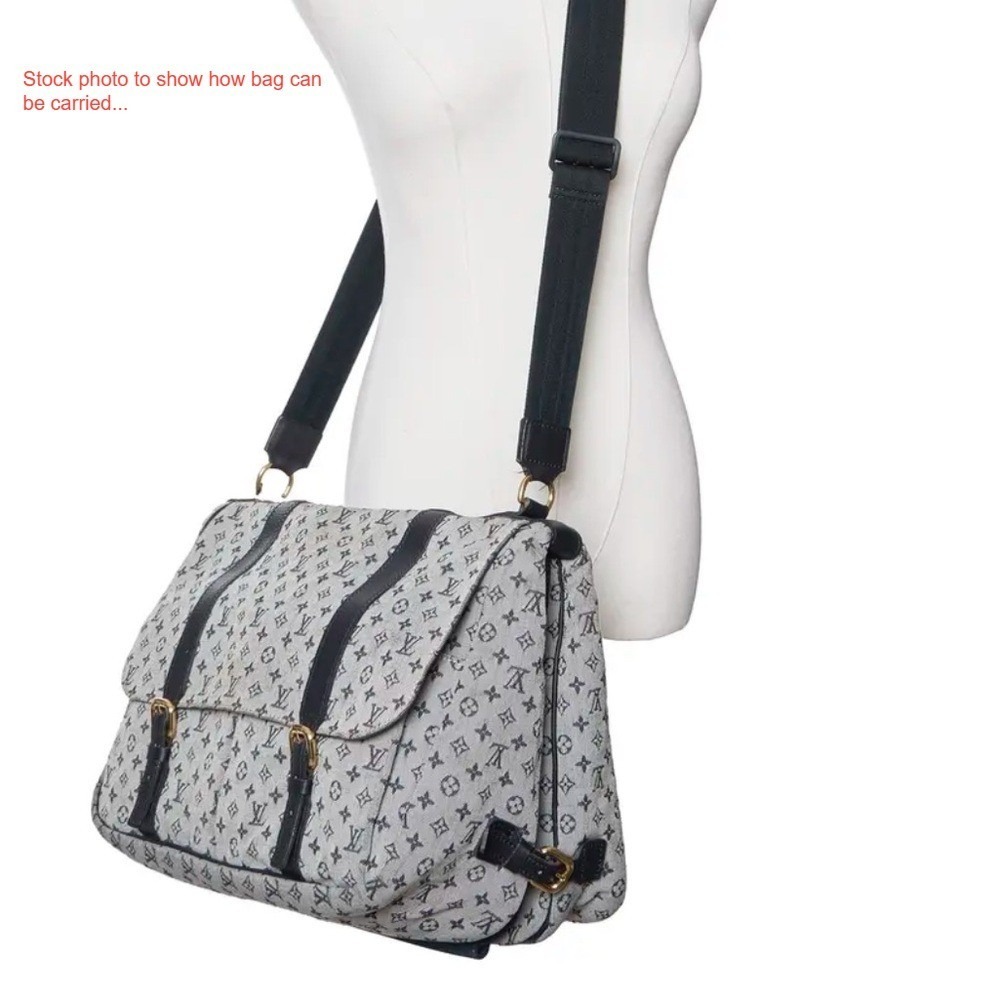 Louis Vuitton Blue Monogram Mini Lin Sac Maman 2003 Messenger Diaper Bag - Picture 13 of 17